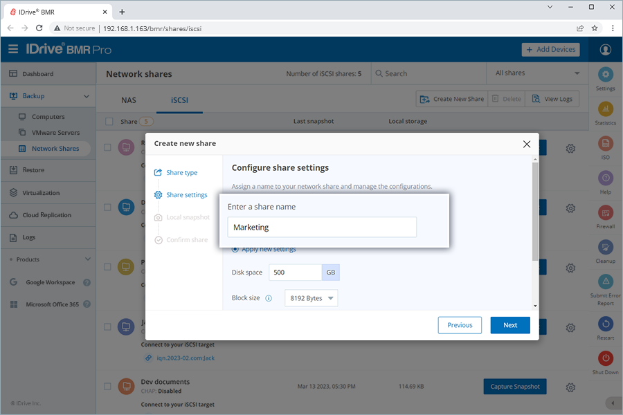 Incremental image backup